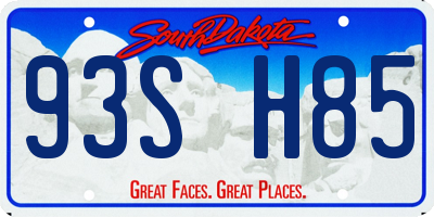 SD license plate 93SH85