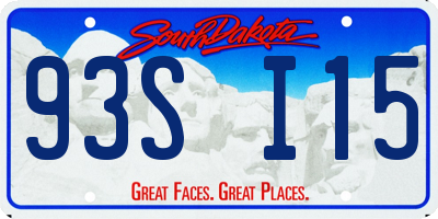 SD license plate 93SI15