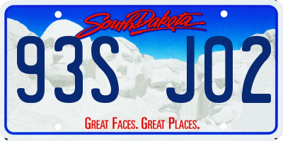 SD license plate 93SJ02