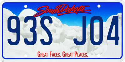 SD license plate 93SJ04