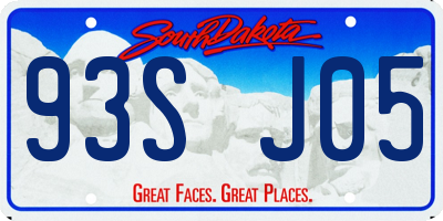 SD license plate 93SJ05