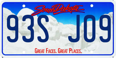 SD license plate 93SJ09