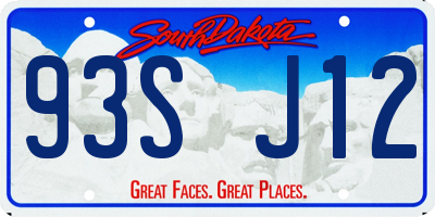 SD license plate 93SJ12