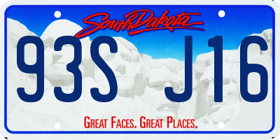 SD license plate 93SJ16