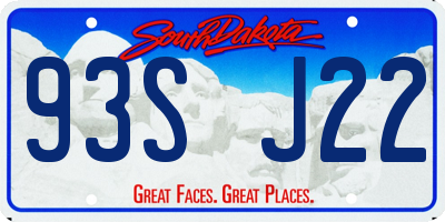 SD license plate 93SJ22