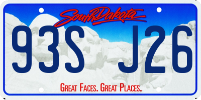 SD license plate 93SJ26