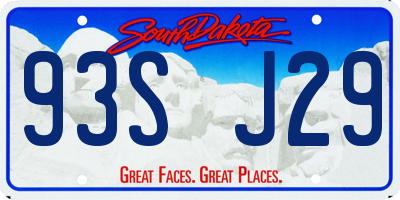 SD license plate 93SJ29