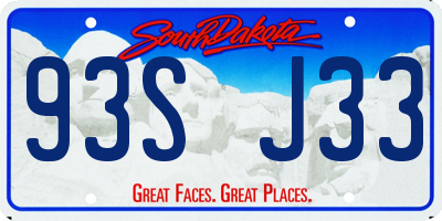 SD license plate 93SJ33