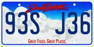 SD license plate 93SJ36