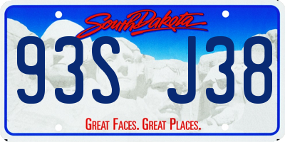 SD license plate 93SJ38