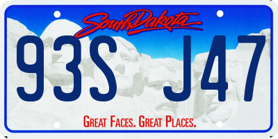 SD license plate 93SJ47