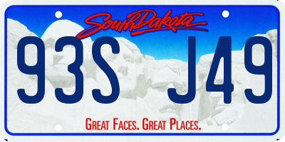 SD license plate 93SJ49