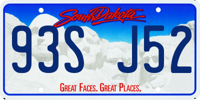 SD license plate 93SJ52