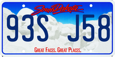 SD license plate 93SJ58