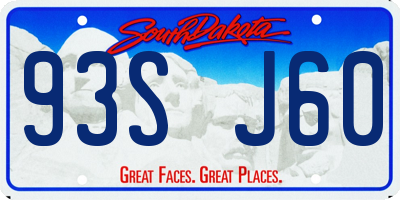SD license plate 93SJ60