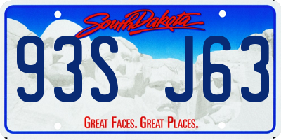 SD license plate 93SJ63