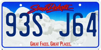 SD license plate 93SJ64