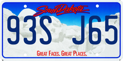 SD license plate 93SJ65