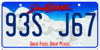 SD license plate 93SJ67