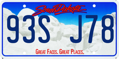SD license plate 93SJ78