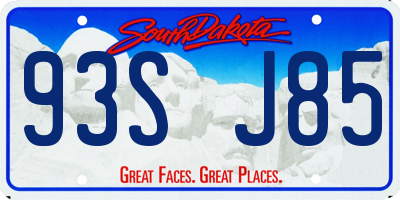 SD license plate 93SJ85