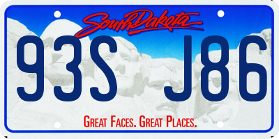 SD license plate 93SJ86