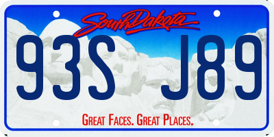 SD license plate 93SJ89