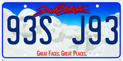 SD license plate 93SJ93