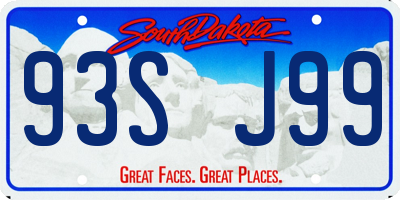 SD license plate 93SJ99