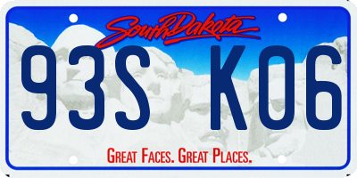 SD license plate 93SK06