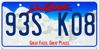 SD license plate 93SK08