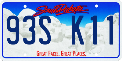 SD license plate 93SK11