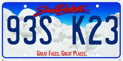 SD license plate 93SK23