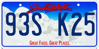 SD license plate 93SK25