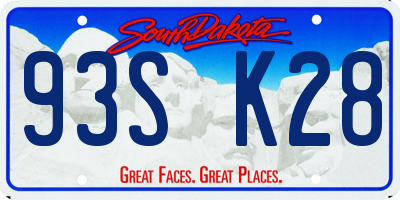 SD license plate 93SK28