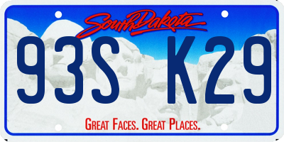 SD license plate 93SK29