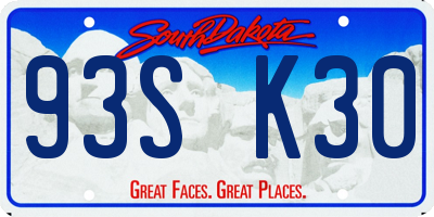 SD license plate 93SK30