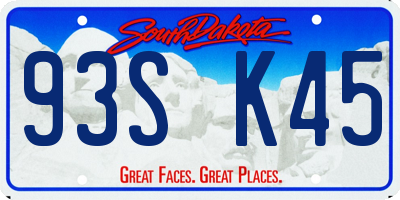 SD license plate 93SK45