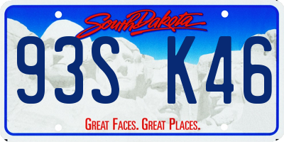 SD license plate 93SK46