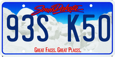 SD license plate 93SK50