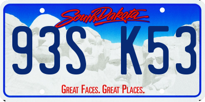SD license plate 93SK53