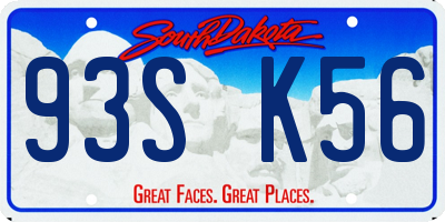 SD license plate 93SK56