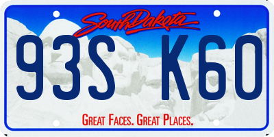 SD license plate 93SK60