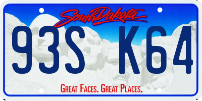 SD license plate 93SK64