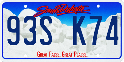SD license plate 93SK74