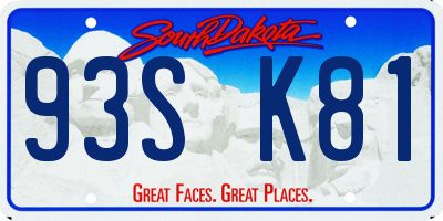SD license plate 93SK81