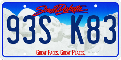 SD license plate 93SK83