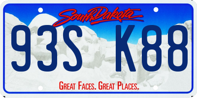 SD license plate 93SK88