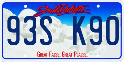 SD license plate 93SK90