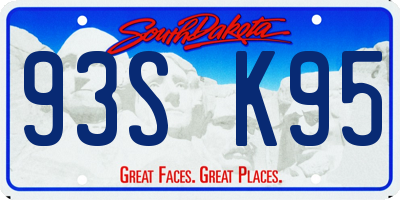 SD license plate 93SK95